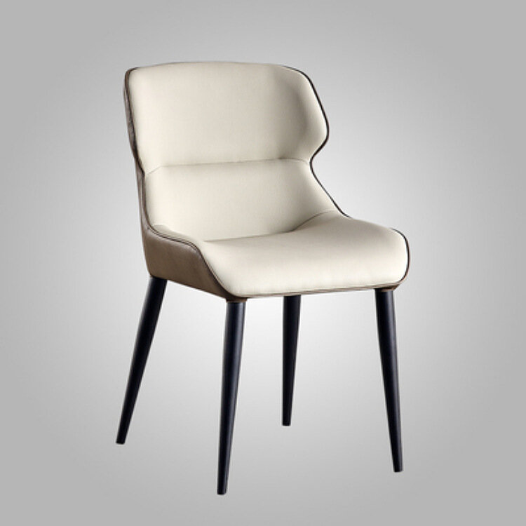 Sillas de comedor simples y modernas para la familia, silla nórdica de lujo con respaldo, silla de cuero creativa para Hotel italiano y restaurante