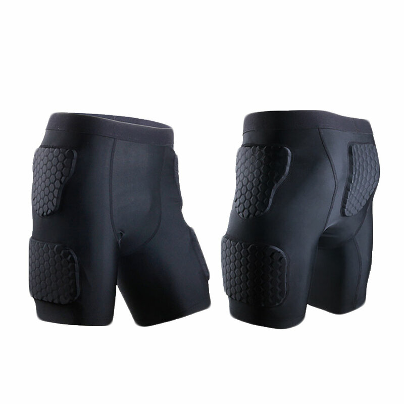 Pantalones cortos de protección acolchados para hombre, mallas de compresión, anticolisión, para fútbol, baloncesto
