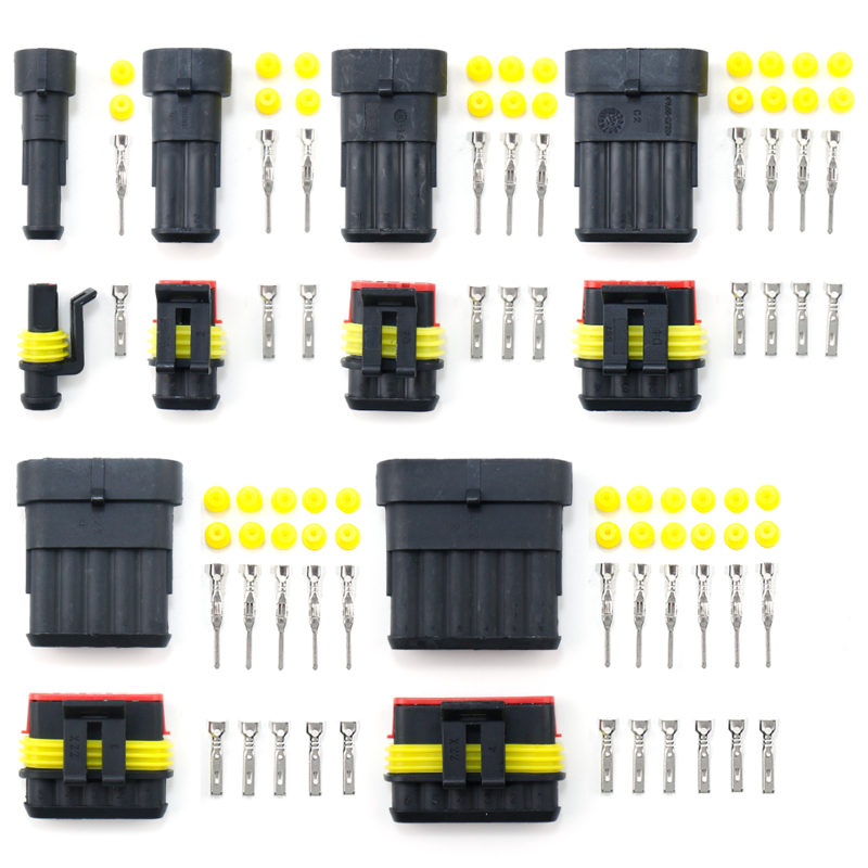 Kit de conectores a prueba de agua, conector rápido de cable automotriz, cableado eléctrico en coche, enchufe de sellado automático, 1, 2, 3, 4, 5, 6 pines