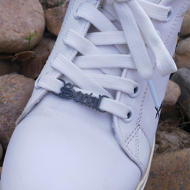 Qualsiasi lettera scarpa di fissaggio gioielli personalizzati acciaio inossidabile Buckie moda nome personalizzato fibbia per scarpe accessori in acciaio inossidabile