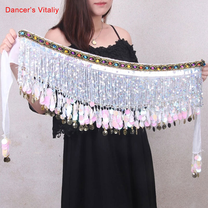 Wholesale Belly Dance Accessories Women Dance Belt Gold Coins Dance Hip Scarf Girls Performance Costumes Free Shipping