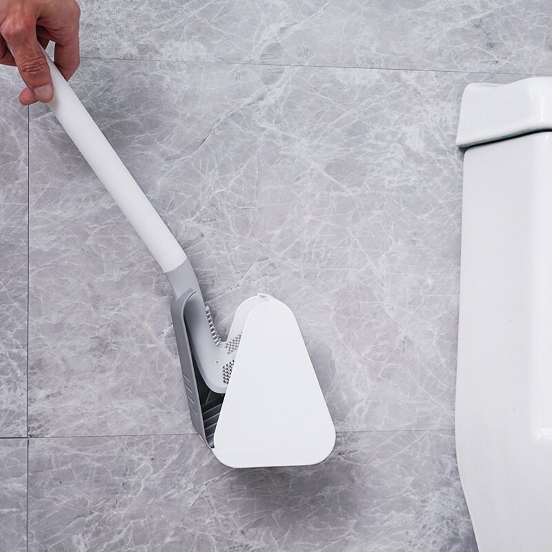 Higiênico de limpeza de silicone escova cabeça golfe gancho parede do banheiro pendurado punho longo squatting pan cleaner doméstico wc gap escovas