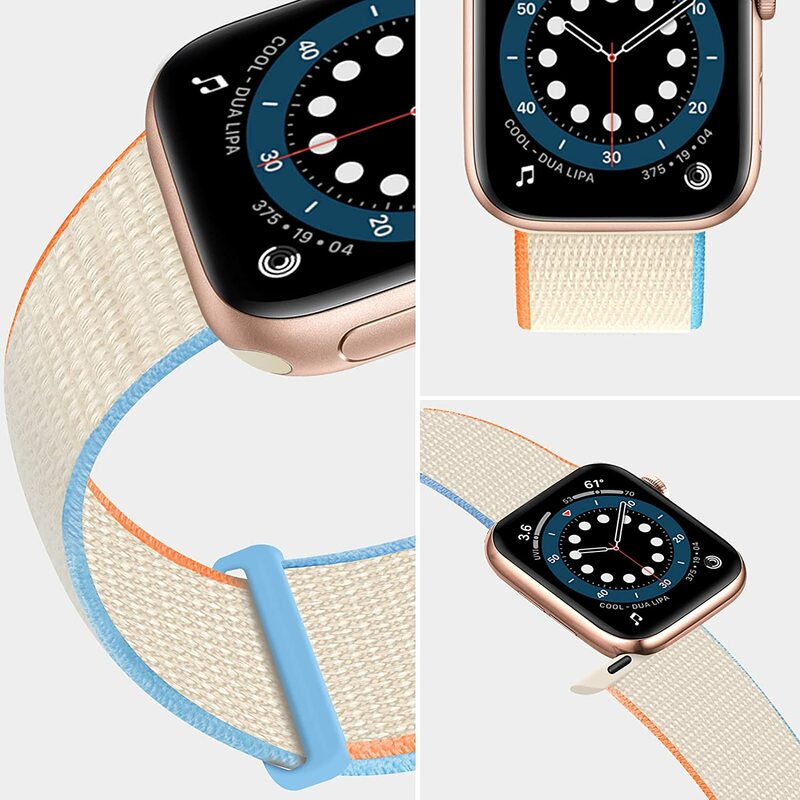 Correa para Apple watch Series 9/8/7/SE/6/5/4 Ultra 40MM 44MM 49MM, correa de nailon suave y transpirable para iwatch series 6 5 4 3 38MM 42MM