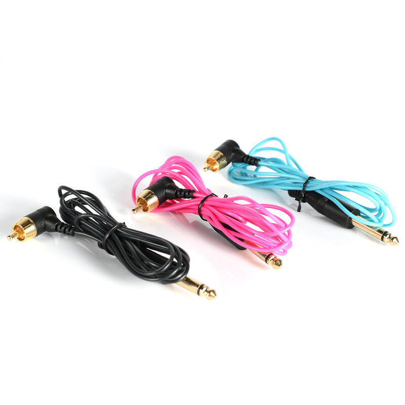 High Quality Tattoo Wire RCA Clip Cable Hook Wire For Tattoo Machine Power Supply Three Colors 1.8m Tattoo Equipment
