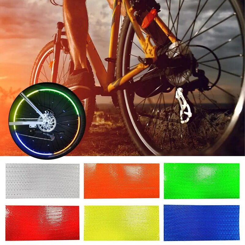 Bicicleta luminosa adesivo bicicleta ornamentos faixa reflexiva 6 cores criativo prático bicicleta fluorescente tira