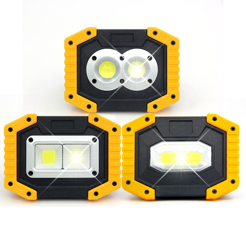 휴대용 충전식 플러드 라이트 LED 작업 조명, 비상 야간 시장 라이트, USB 충전식 손전등, 18650 배터리 30W 사용