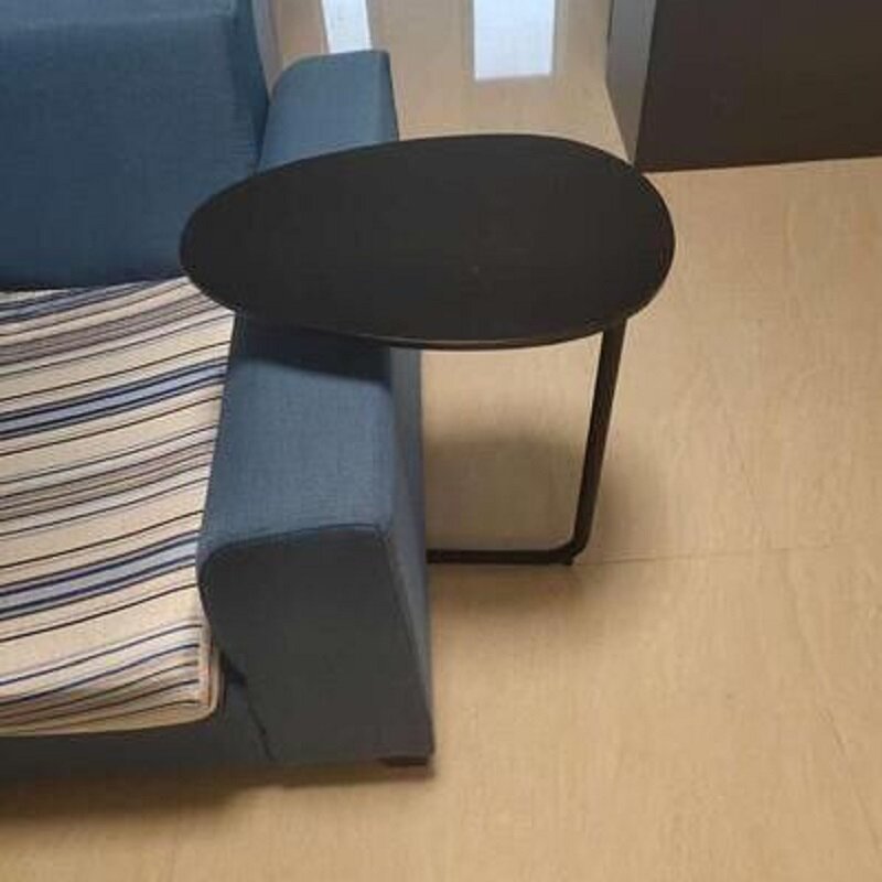 Простой современный боковой столик JOYLIVE, железный арт, диван, угловой стол, прикроватный столик для ленивых, для чтения, овальный журнальный столик, чайный, из массива дерева, столешница