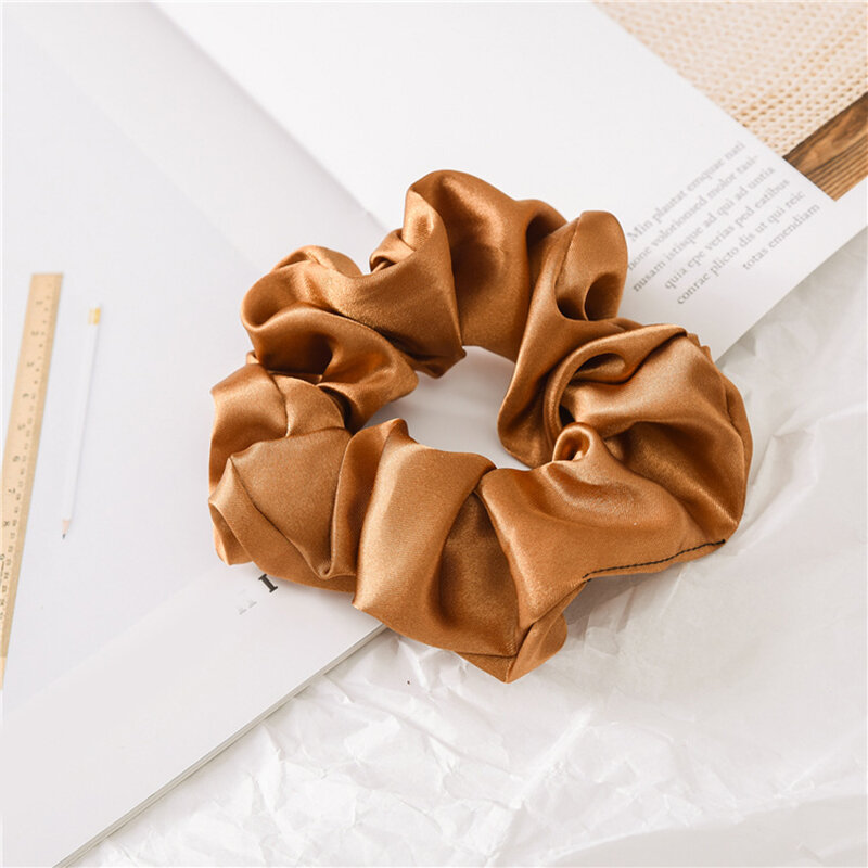 Pacote floral de cetim Chiffon Scrunchies para mulheres e meninas, acessórios para cabelo, laços monocromáticos, listras de veludo, 6 unidades por pacote, moda