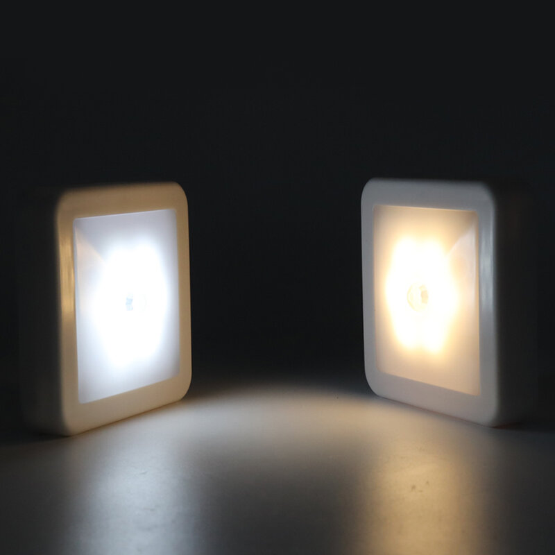 Светодиодный ночсветильник с умным датчиком движения, питание от батареи, подходит для детской прикроватной лампы, кухни, спальни, коридора, ванной, туалета