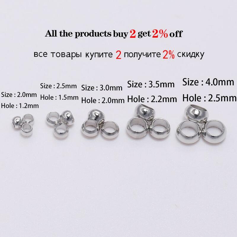 500pcs/lot 2.5 3.5 4mm Ball Crimps End Beads Ball Plunger Doreen Beads Stopper Spacer Beads For Jewelry Making Findings Supplies
