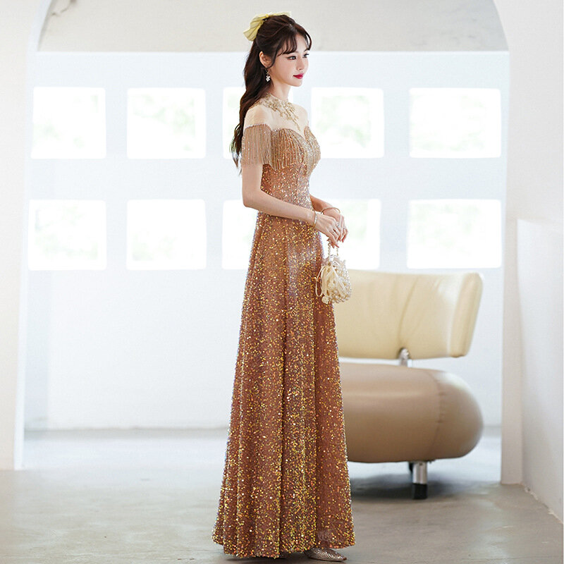 Koreanischen Stil Formale Prom Kleider Pailletten Appliques Liebsten Elegante Partei Kleider Bodenlangen Sanfte Cocktail Kleid