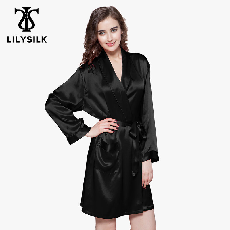 Lilysilk 100 seda robe sleepwear feminino 22 momme luxo natural meados de comprimento roupas femininas frete grátis
