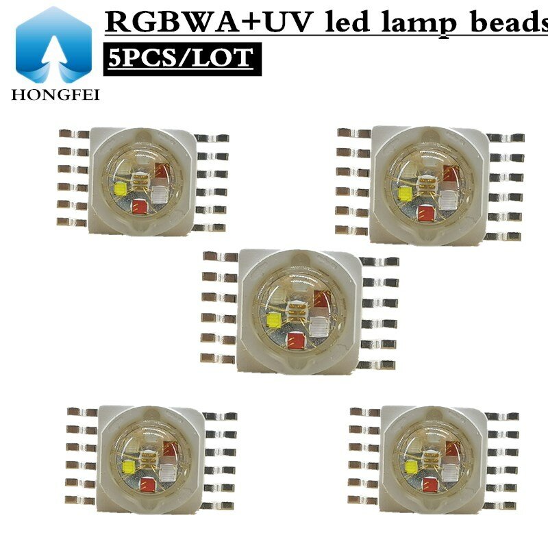 Perles de lampe led RGBWA + UV 6 en 1 18W, 5 pièces/haute luminosité, source de lumière de scène