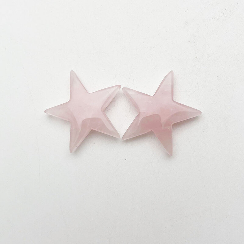 Moda 2pc natural estrela de quartzo decoração pedra artesanato rosas pentagrama de quartzo energia cura cristal diy presente amor gemas 33-36mm