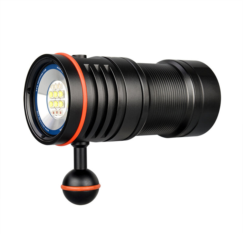 Ustrafire-水中LEDダイビングランプ,6500ルーメン,ビデオ写真用,水中フォーカス100m,高輝度LEDトーチ