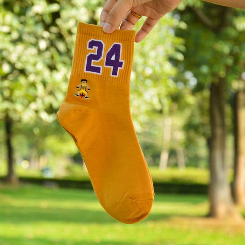 Высококачественные модные мужские дышащие баскетбольные носки Элитные толстые спортивные носки унисекс Харадзюку счастливые забавные носки с вышивкой