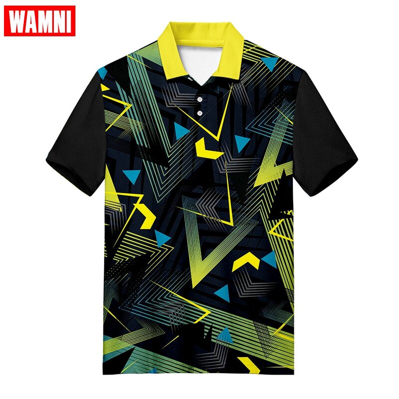 WAMNI Brand  Shirt Casual Fashion Black Men Tennis Business Bodybuilding 3D Sport Harajuku 2019 New Turn-down Collar 