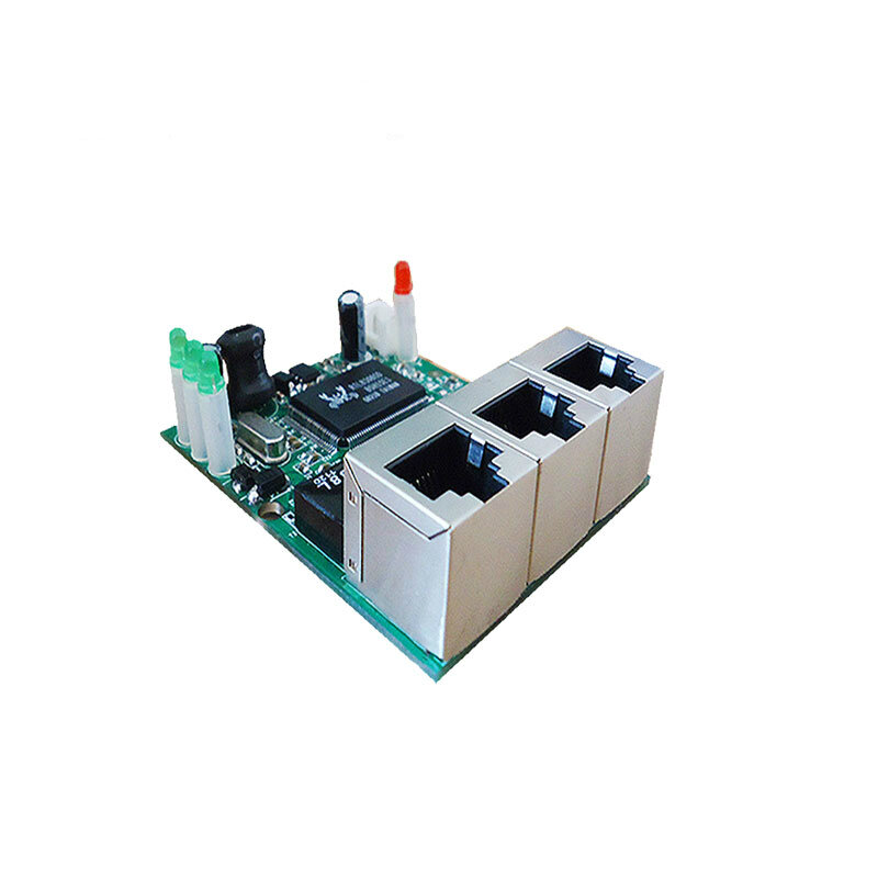 Schnelle schalter mini 3 port ethernet switch 10 / 100mbps rj45 netzwerk schalter hub pcb modul board für system integration modul