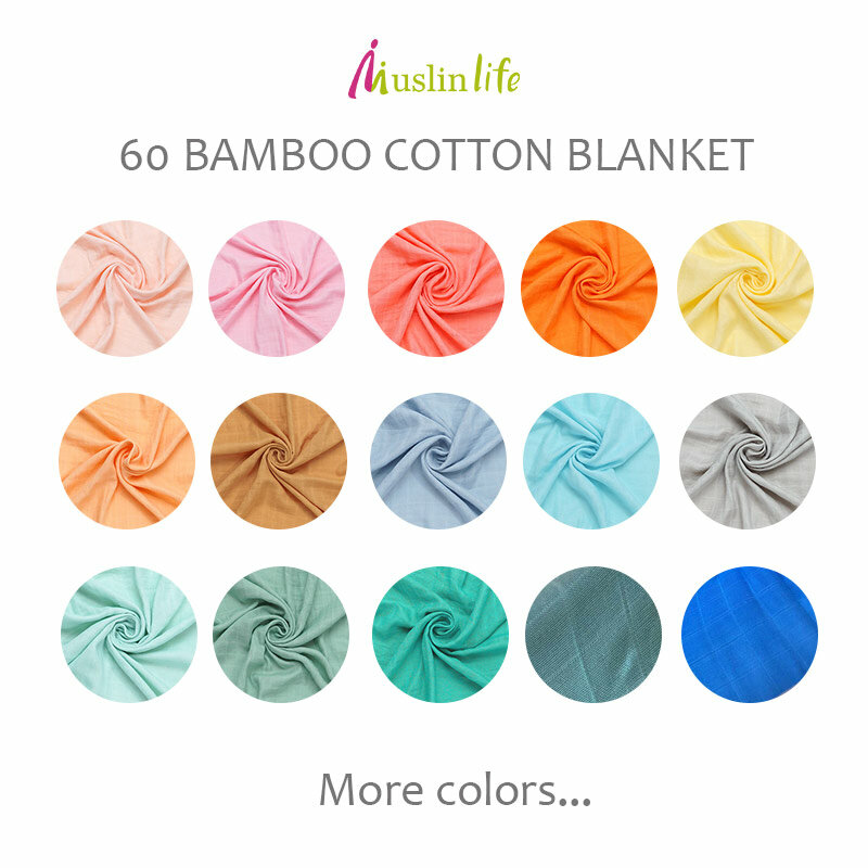 Mantas de algodón de bambú para bebé recién nacido, supersuaves, multiusos, muselina, gasa, toalla, urdimbre para bebé, 60x60