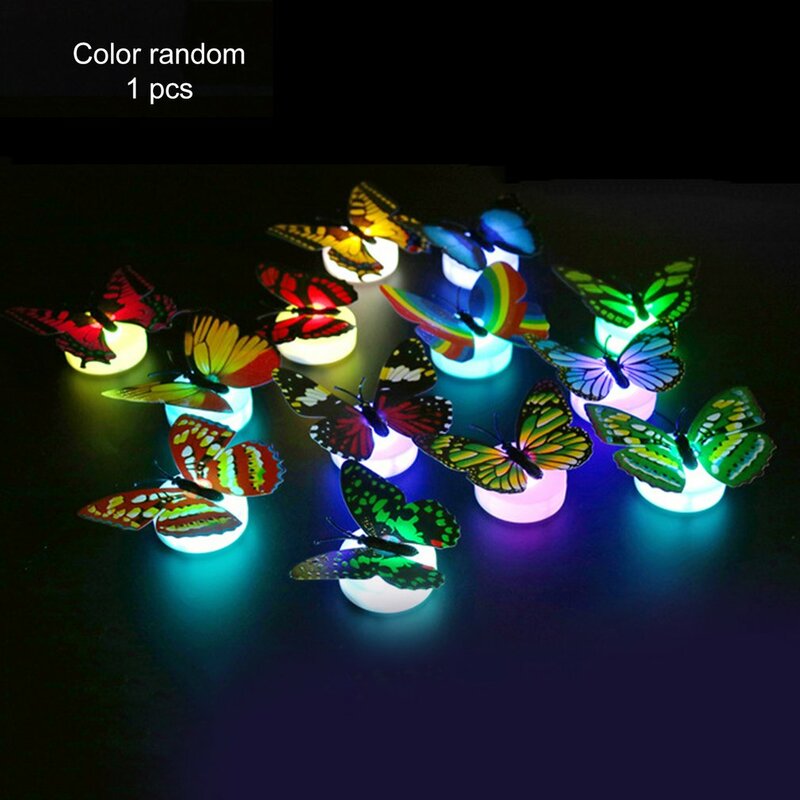 3PCS Kreative Nette 3D Schmetterling LED Licht Farbwechsel Nachtlicht Hause Zimmer Schreibtisch Wand Decor Party DecoratIion Für schlafzimmer
