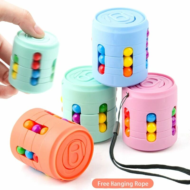 Juguete giratorio de frijol mágico colorido para adultos y niños, cubo antiestrés creativo y divertido, aprendizaje de dedo giratorio, juguete para aliviar el estrés