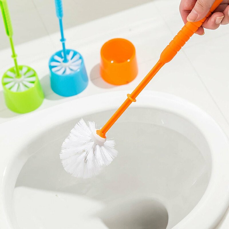 Cepillo de plástico grueso con mango largo para el hogar, accesorios de baño para Hotel, Wc, hueco, cepillo de limpieza de baño con Base de soporte