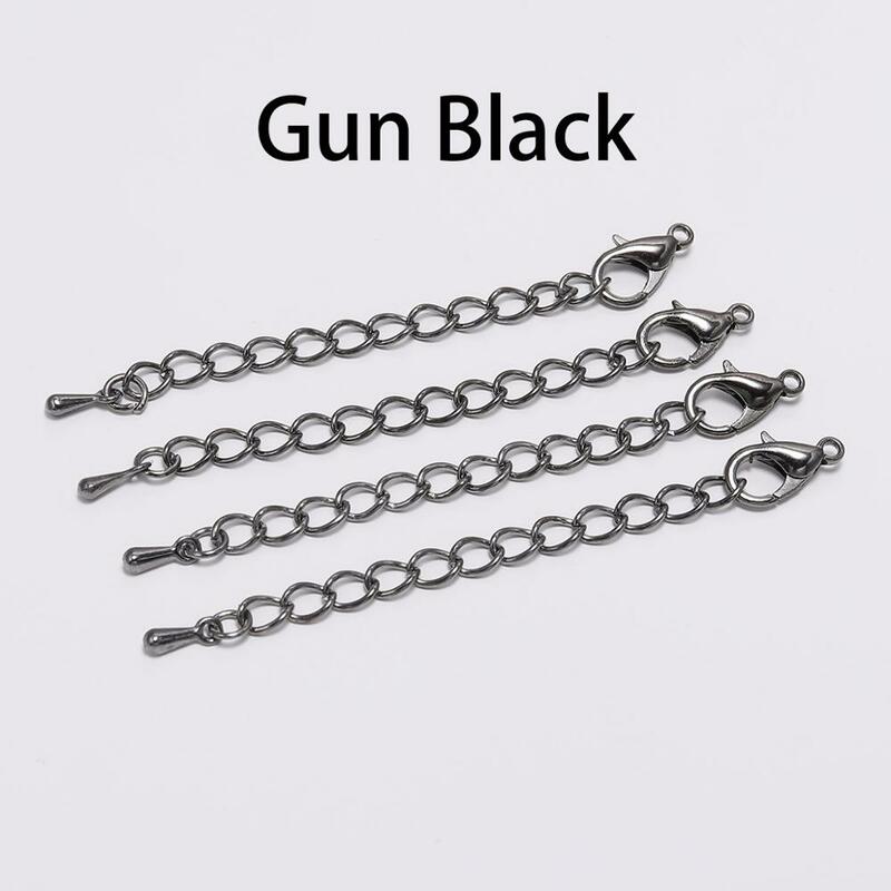 10/20pcs 50 70mm Tone Extension Tail Chain Lobster Clasps Connector For DIY Jewelry Making Findings Bracelet Necklace Supplies