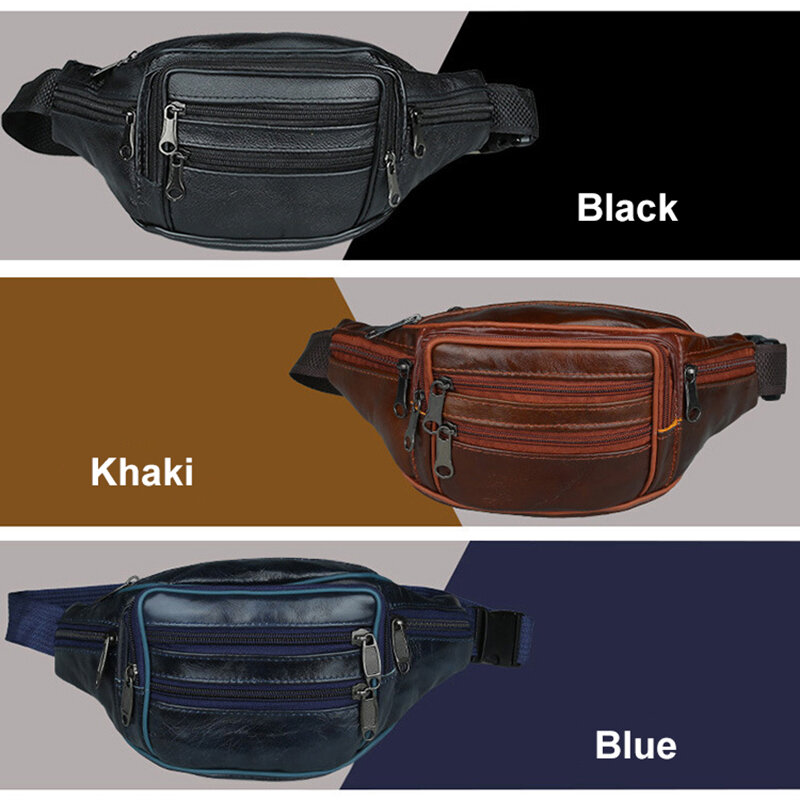 Kubug bolsa de cintura de couro, masculina, bolsa clássica de corrida, bolsa de mão pequena de couro de vaca, bolsa esportiva, imperdível