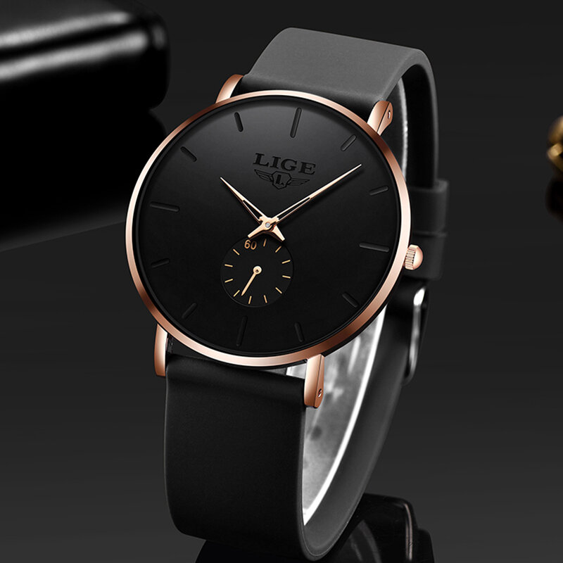 LIGE nowe mody męskie zegarki Top marka luksusowe Sport wodoodporne proste ultra-cienkie zegarki mężczyźni zegar kwarcowy Relogio Masculino + Box