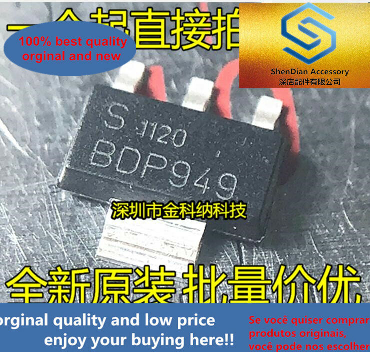 Transistor NPN BDP949, accesorio original, 3A, 60V, BDP949, nuevo SOT-223, 10 Uds.