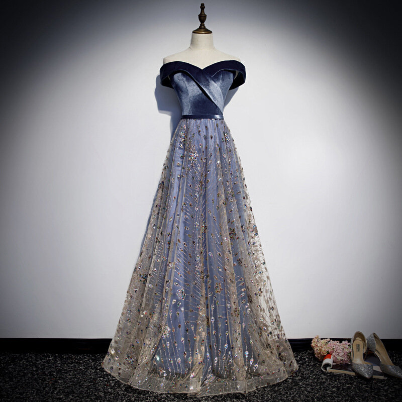 England Stil frauen Abendkleid Bodenlangen Liebsten Ärmellose A-Line Pailletten Stickerei Elegante Formale Prom Kleider