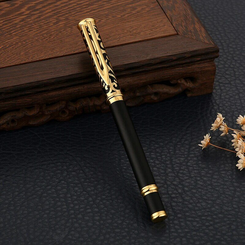 ปากกาลูกลื่นทำจากทองเหลืองทองแดงปากกาเขียนลายมือชื่อผู้ชายธุรกิจ2ชิ้นส่งให้เป็นของขวัญ