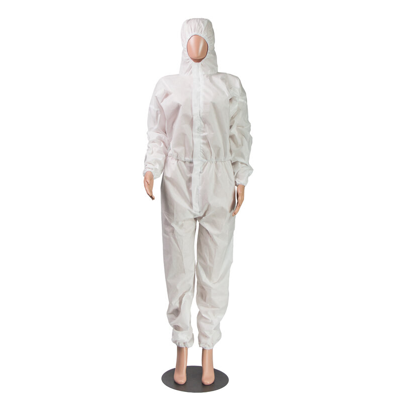 Disposable Unisex White Nonwovens Protective Clothing Isolation Suit Dust-proof Coveralls Anti Static Safety Clothing Wholesale