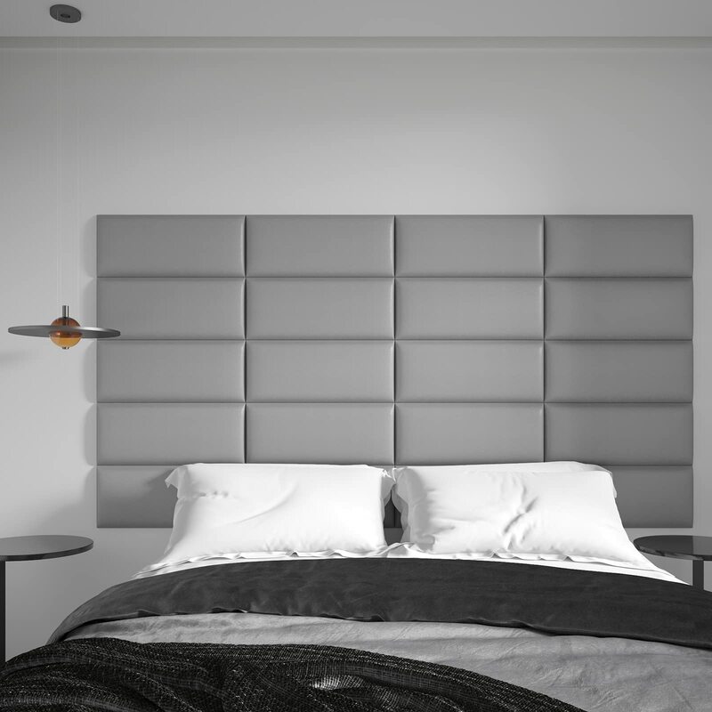Art3d 4 шт. изголовье кровати для Twin in Grey, размер 25x60 см, 3D Мягкие стеновые панели