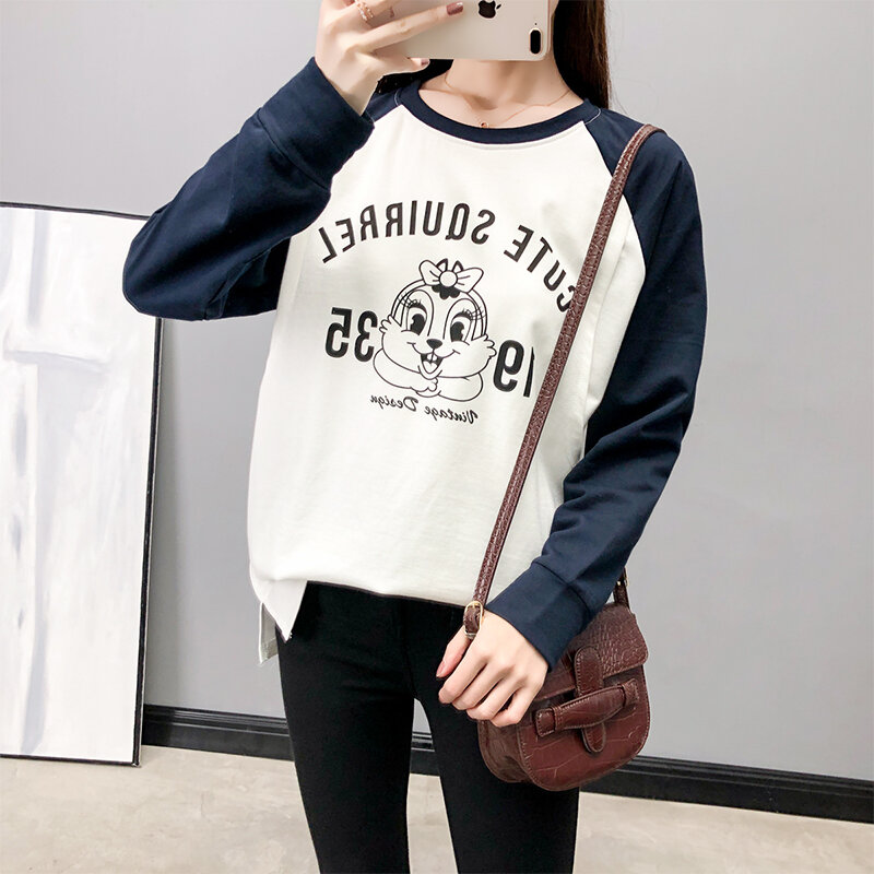 Pullover Maternity Sweatshirt Pure Cotton Long Sleeve Winter Clothes For Pregnant Women 3797