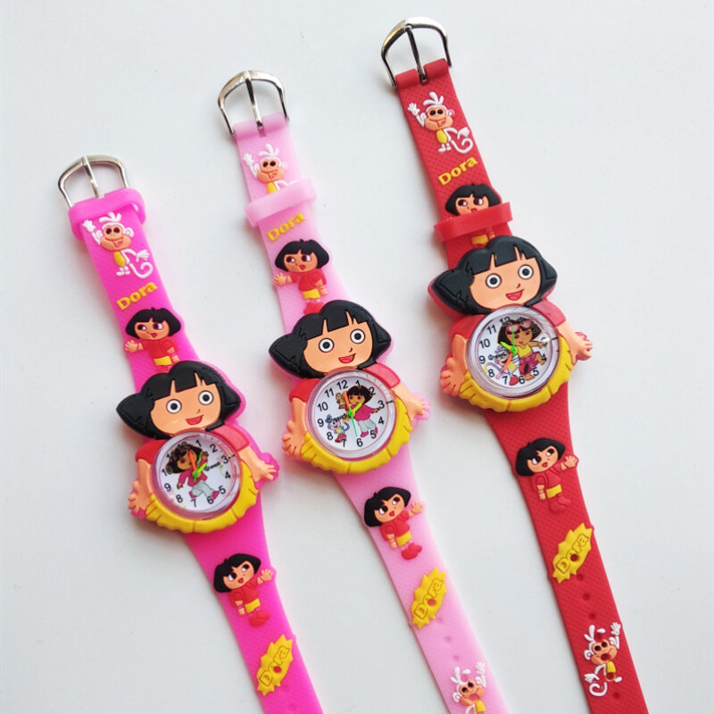 Reloj de cuarzo con correa suave de silicona para niños y niñas, accesorio de dibujos animados, regalo de cumpleaños y Navidad