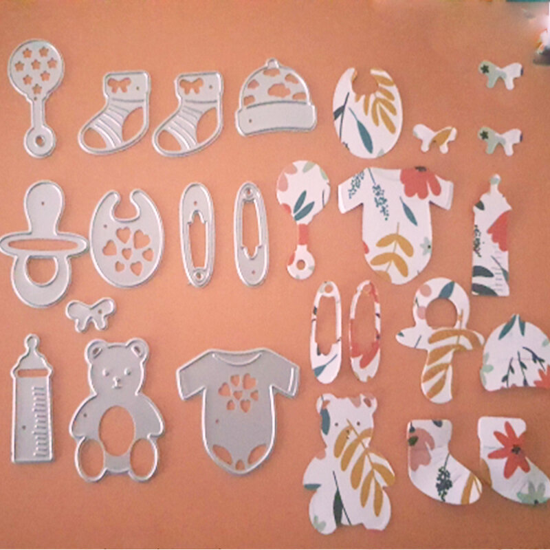 Troqueles de corte de acero y Metal, suministros para bebés, marcos de decoración, álbum de recortes DIY, tarjetas de papel en relieve, 10,5x8,4 cm