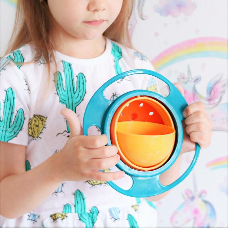 Universal Kreisel Schüssel Praktische Design Kinder Dreh Balance Neuheit Gyro Regenschirm 360 Drehen Spill-Proof Solid Fütterung Gerichte