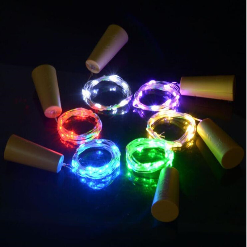 3pcs NIEUWE 2M 20 Led LED String Licht batterij inbegrepen Kurk Vormige Wijnfles Stop Licht Lamp Kerst partij Decoratie