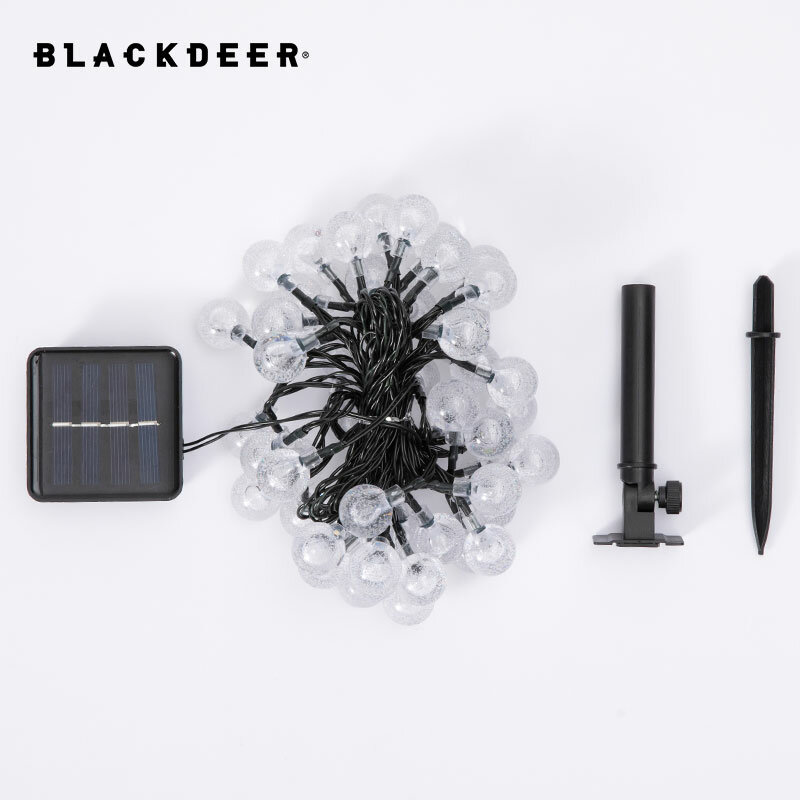 BLACKDEER 태양광 LED 크리스탈 글로브 스트링 조명, 야외 100 방수, USB 배터리 전원, 파티오 조명, 캠핑 텐트용