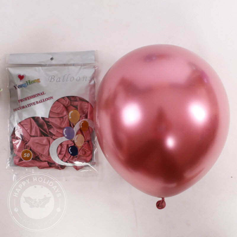 5/10/12 Inci Balon Ulang Tahun Premium Metalik Balon Lateks Emas Perak Buah Hijau Dunia Dekorasi Pesta Pernikahan Mainan Anak-anak