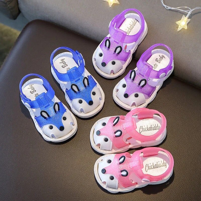 Sandalias para niñas Baotou, zapatos de playa para niños de 1 a 4 años, sandalias antideslizantes de fondo suave para niños, sandalias antideslizantes de verano