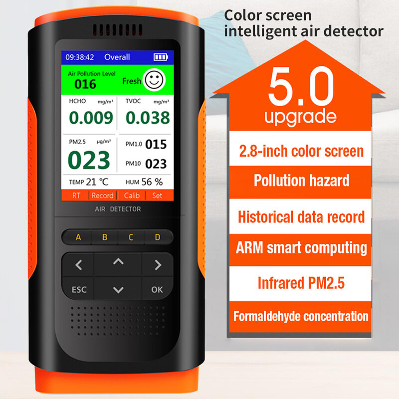 Detector de formaldeído wp6932 monitor de qualidade do ar portátil display a cores detector de formaldeído micro suprimentos industriais