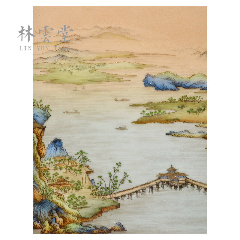 Placa de porcelana de Jingdezhen, pintura, esmalte de color, retro, estilo chino, pantalla enchufable