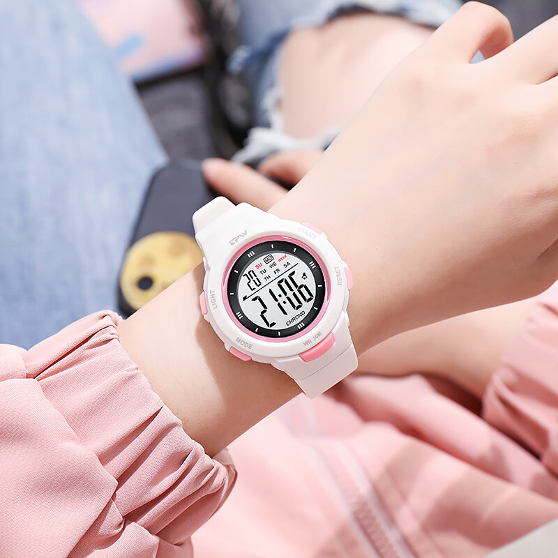 TPW الأساسية الرقمية الساعات الموضة تتجه ساعة يد رياضية هدية لفتاة المدرسة