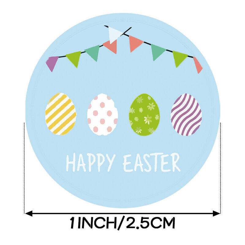 100-500Pcs Happy Easter Stickers Cute Rabbit Self Adhesive Seal Label Sticker For Easter Party Kids Gift Bag Decor Tags Handmade