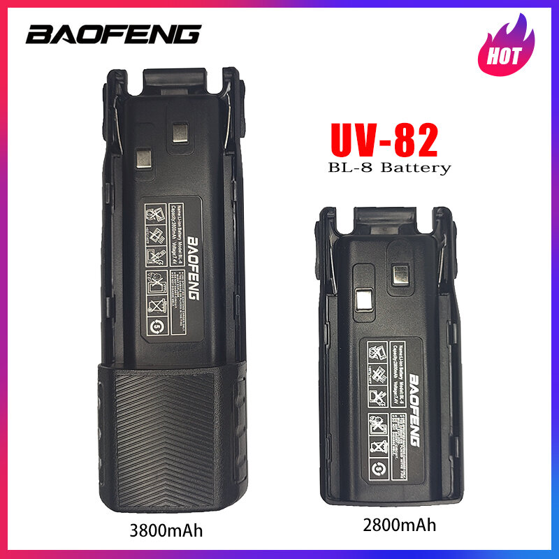 Baofeng baterai Walkie Talkie, baterai Li-ion untuk UV82, UV-8D, Radio dua arah, aksesori Radio CB