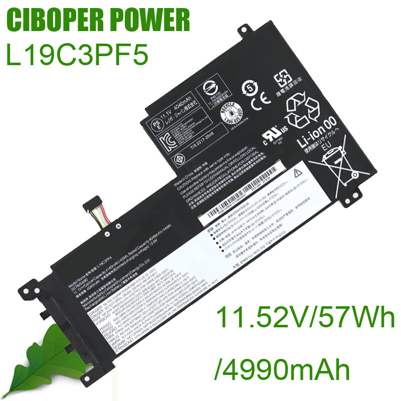 CP настоящая аккумуляторная батарея для ноутбука L19C3PF5 11,52/57Wh/4990mAh для 15IIL 2020 L19D3PF3 L19C3PF4