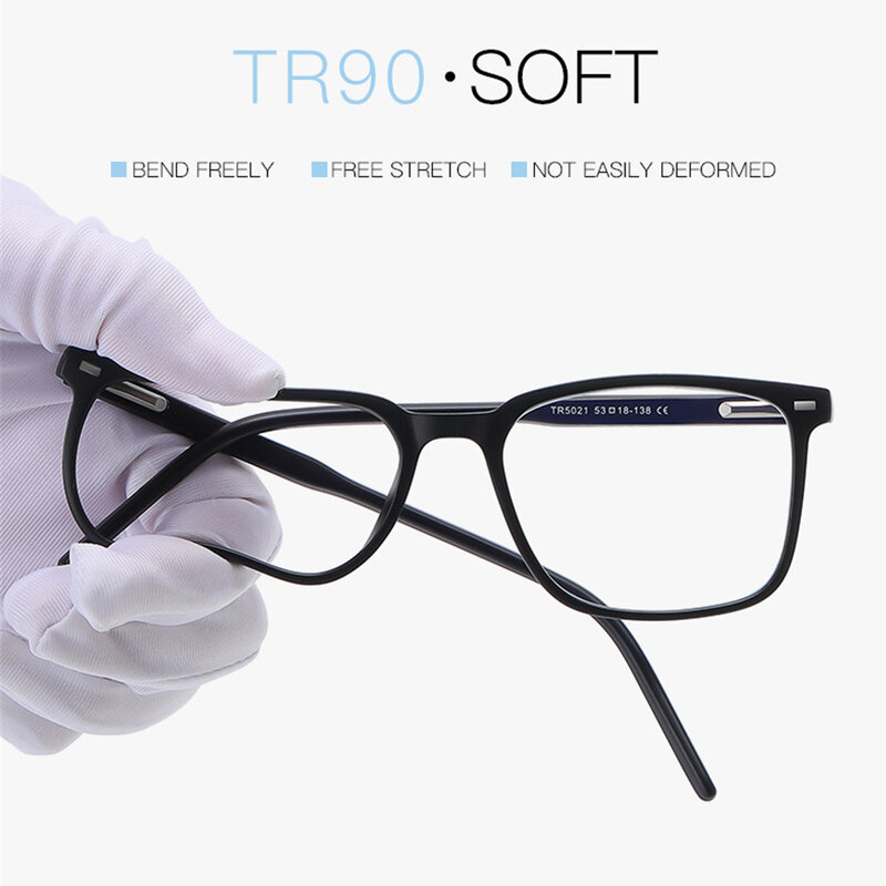 Gafas de bloqueo de luz azul TR90 para hombre y mujer, lentes antirayos, color negro mate, transparentes, a la moda, 2024