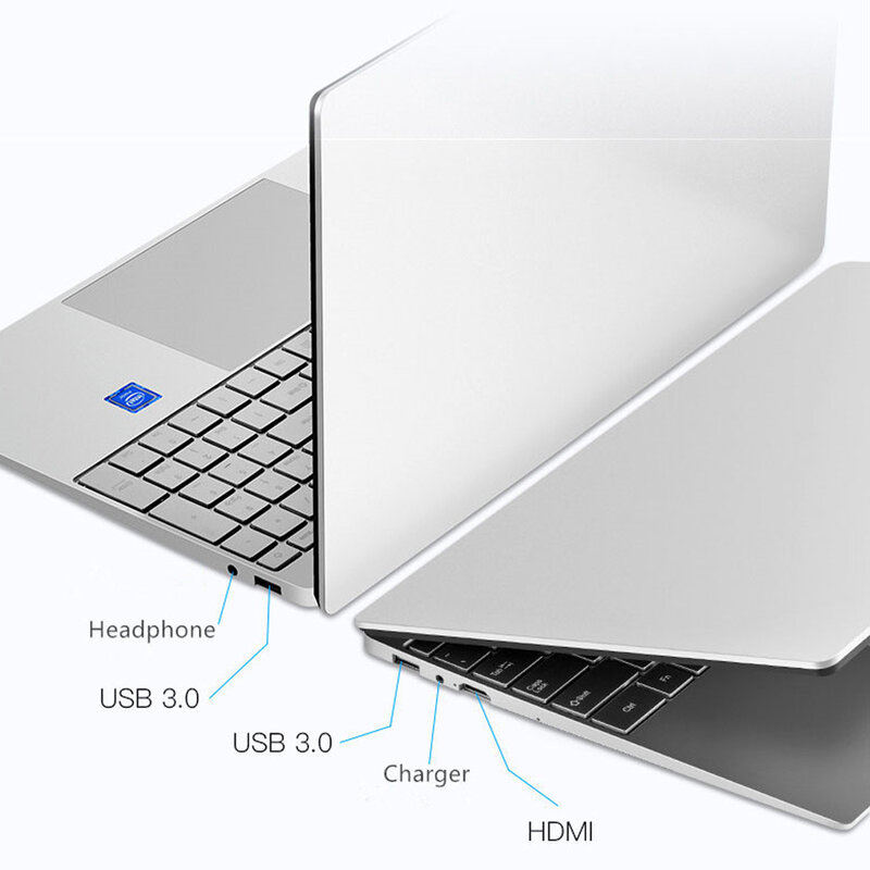 Sblocco di impronte digitali per laptop economico 15.6 pollici Windows 10 11 Pro 1920*1080 Intel J4125 8GB RAM 128GB/256GB/512GB/1TB Notebook HDMI